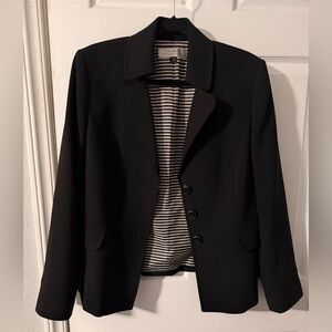 Tahari Black Blazer with Striped Lining